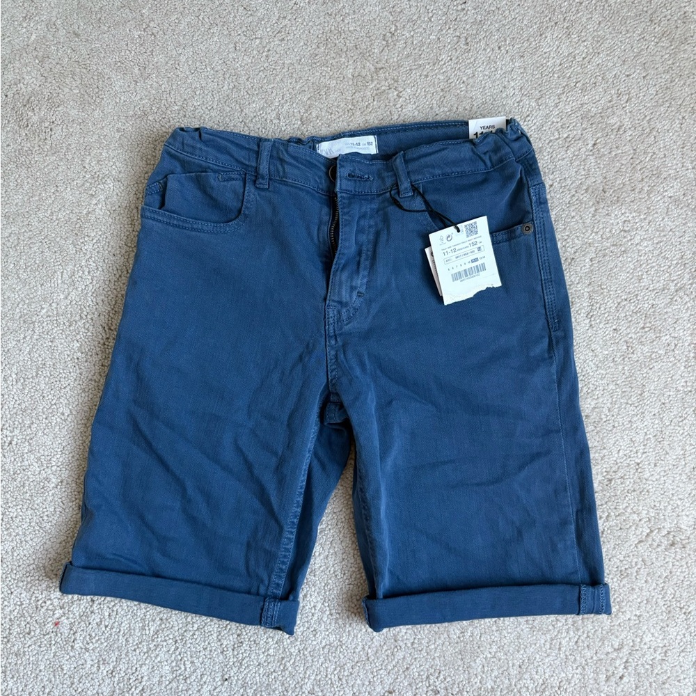 Zara Boys Blue Casual Shorts Size 11-12